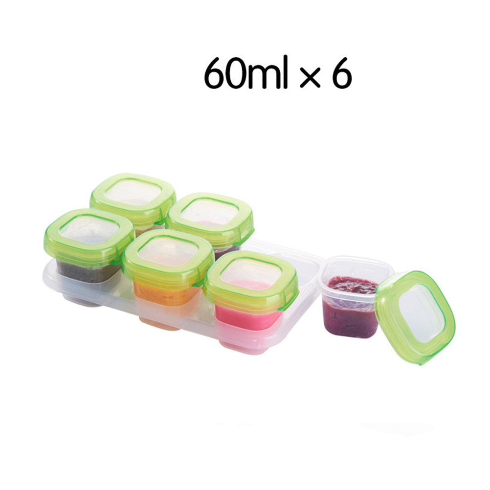 Freezer Tray Baby - 6Pcs Portable Fresh-Keeping Food Box Small