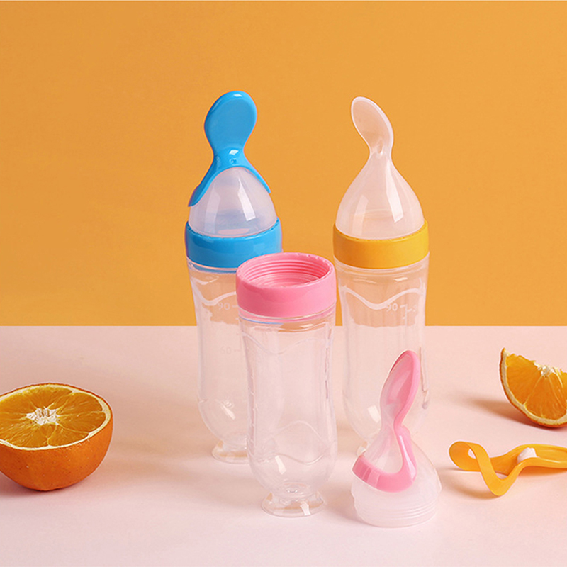 Baby Food Stuff - Squeezing Feeding Bottle Silicone Newborn Baby