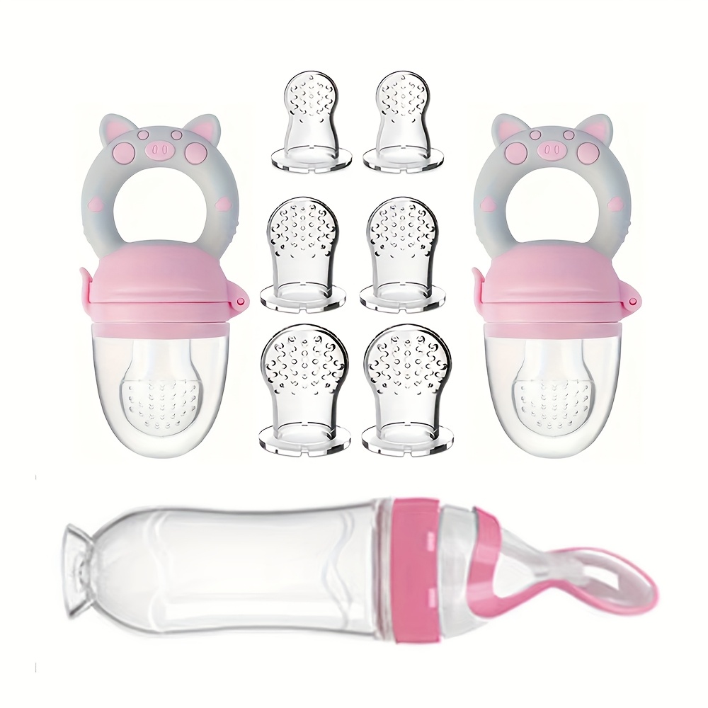 Baby Food Stuff - 9pcs Feeding Cutlery:1 Silicone Feeding Bottle