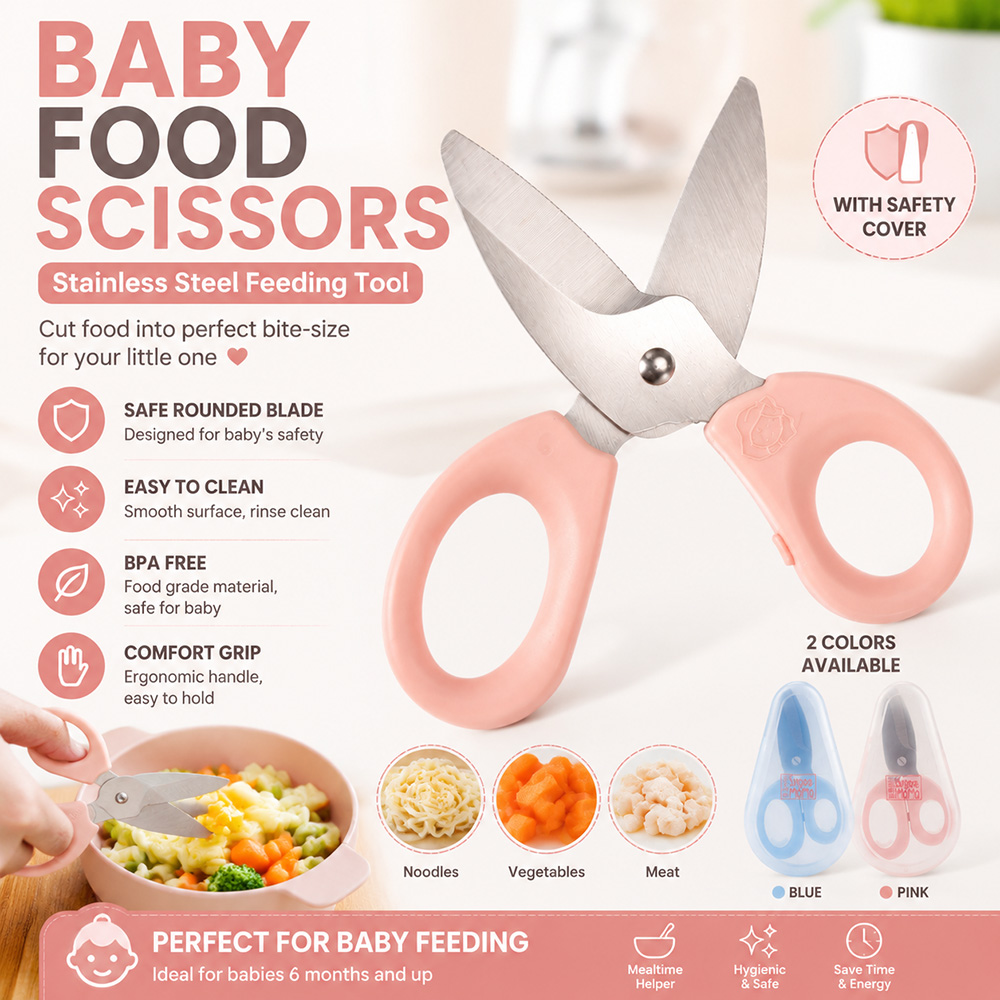 Easy Baby Food - Baby Food Scissors Stainless Steel Baby